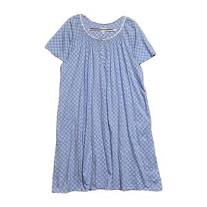 Aria Collection Blue Floral Nightgown Women 2X Modest Granny Pockets Cottagecore